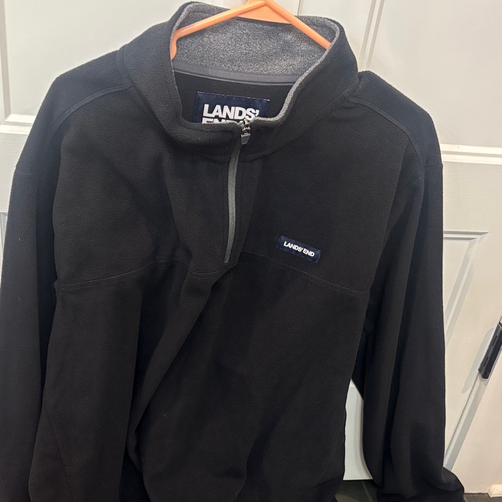 Lands' End Classic Black Fleece Jacket